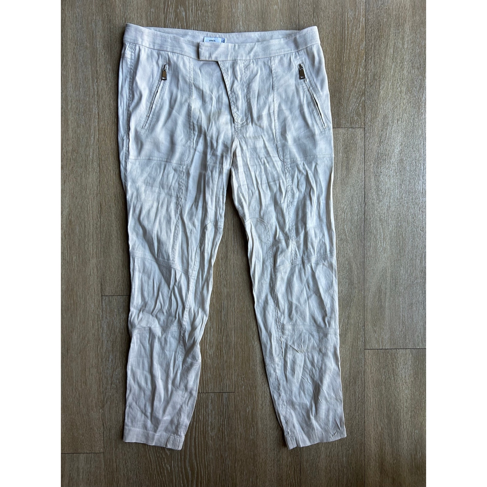 Vince Linen Blend Jogger Luxury Designer Coastal Minimalist Beach Spring Capsule